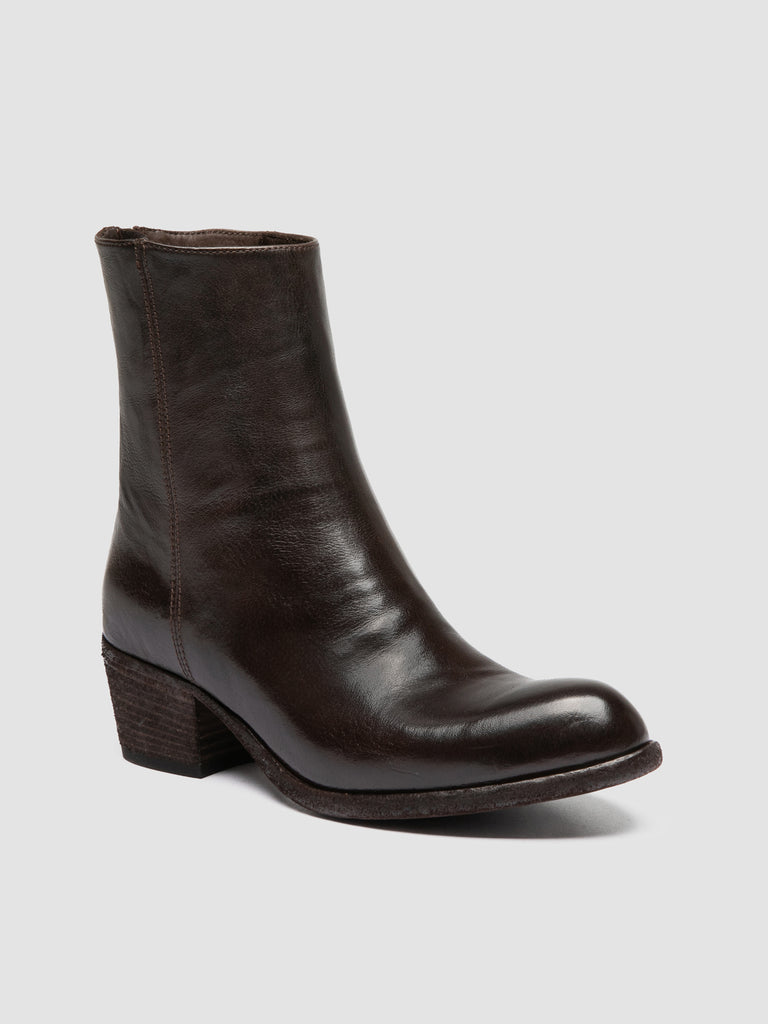 WADE 013 - Brown Leather Zipped Boots