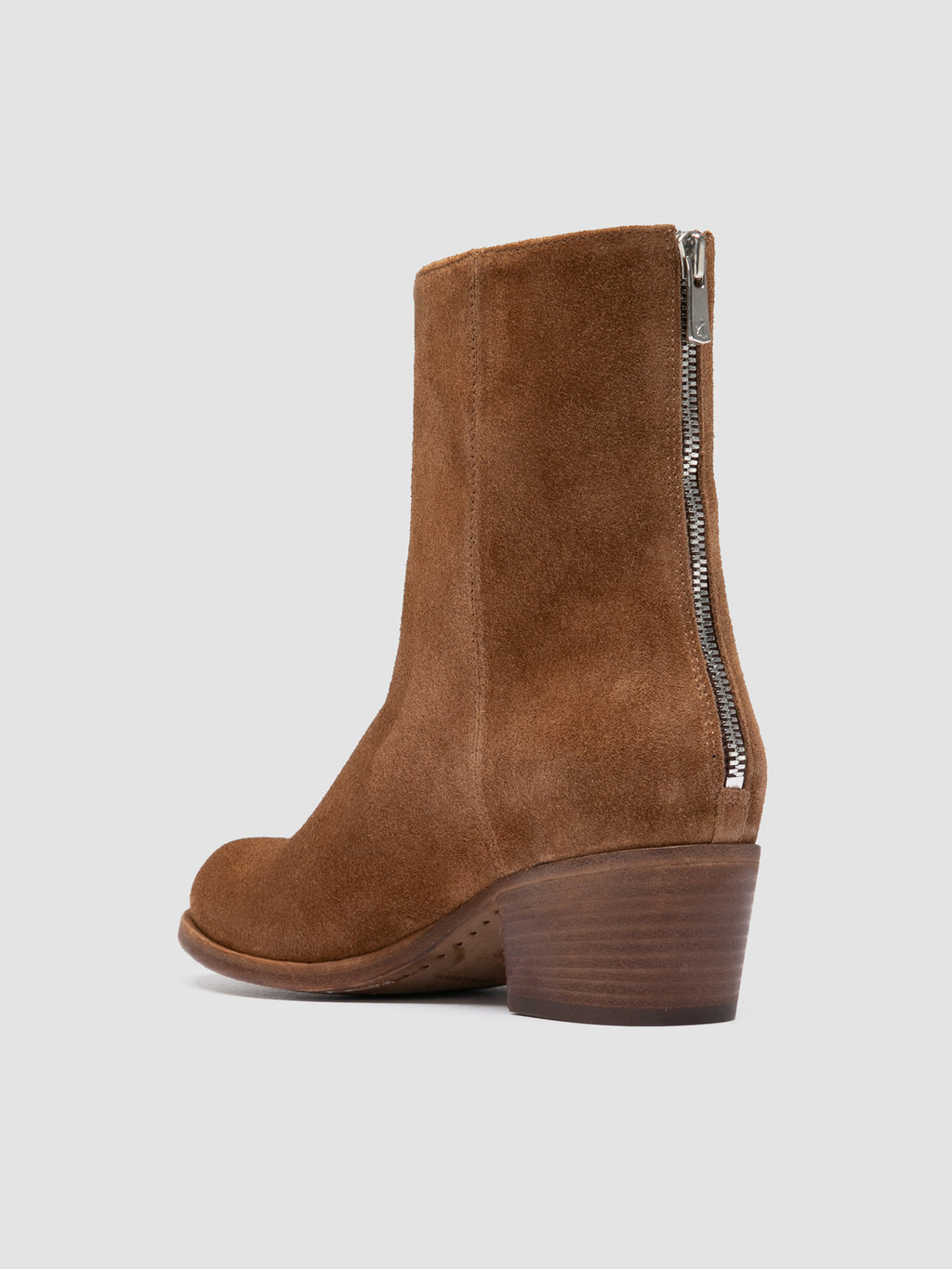 WADE 013 - Brown Suede Zipped Boots - image 4,side view