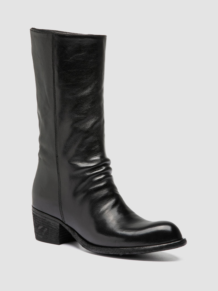 WADE 014 - Black leather Zip Boots