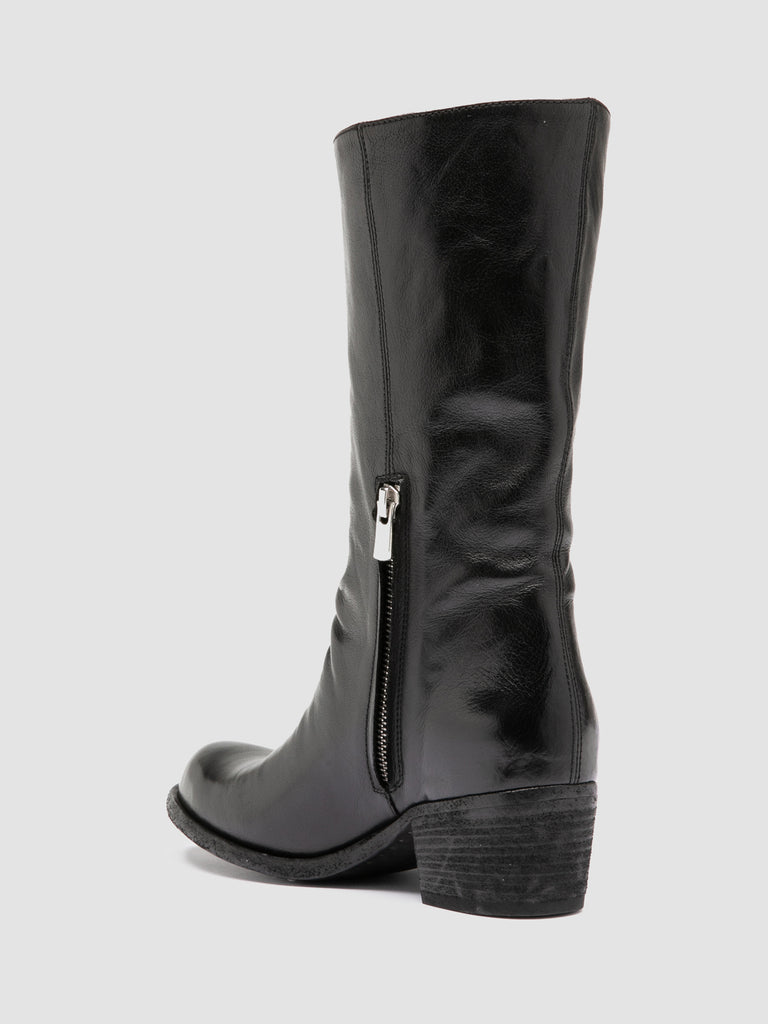 WADE 014 - Black leather Zip Boots