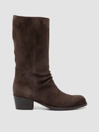 WADE 014 - Stivali con Zip in Pelle Scamosciata Marrone