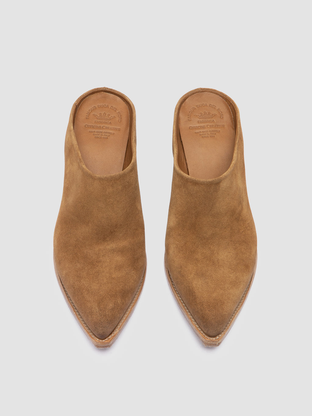 WANDA DD 101 - Brown Suede Mule Sandals - image 2,side view