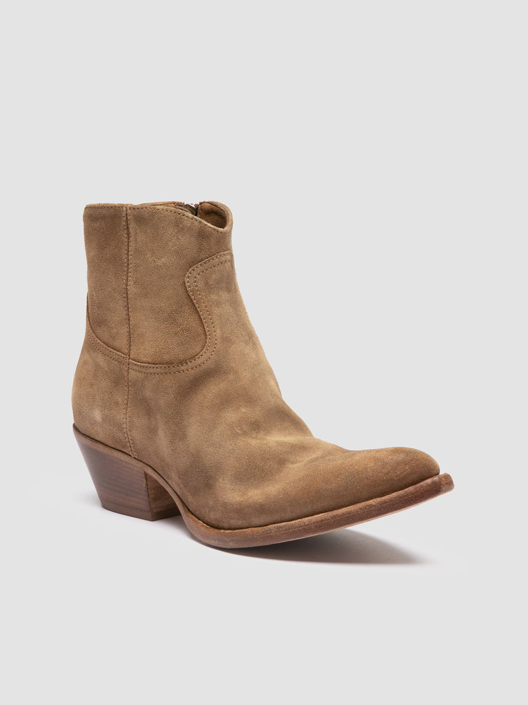 WANDA DD 103 - Stivali con Zip in Pelle Scamosciata Marrone