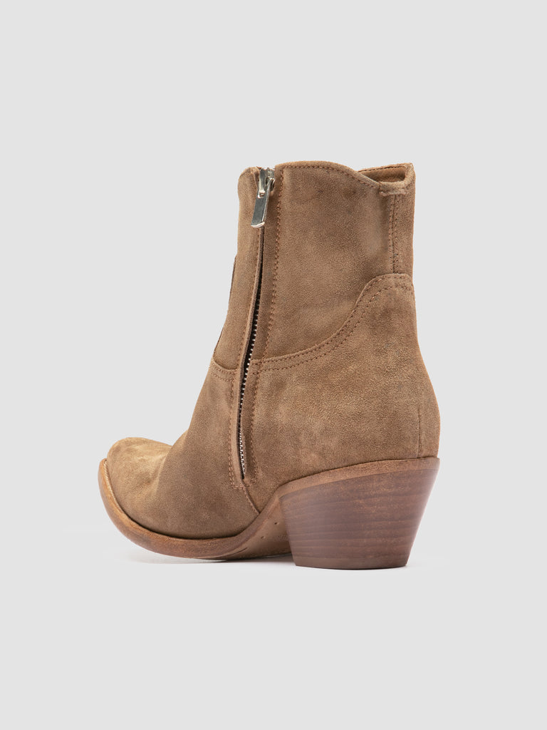 WANDA DD 103 - Stivali con Zip in Pelle Scamosciata Marrone