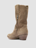 WANDA DD 110 - Stivali con Zip in Pelle Scamosciata Color Tortora - thumb image 4,side view
