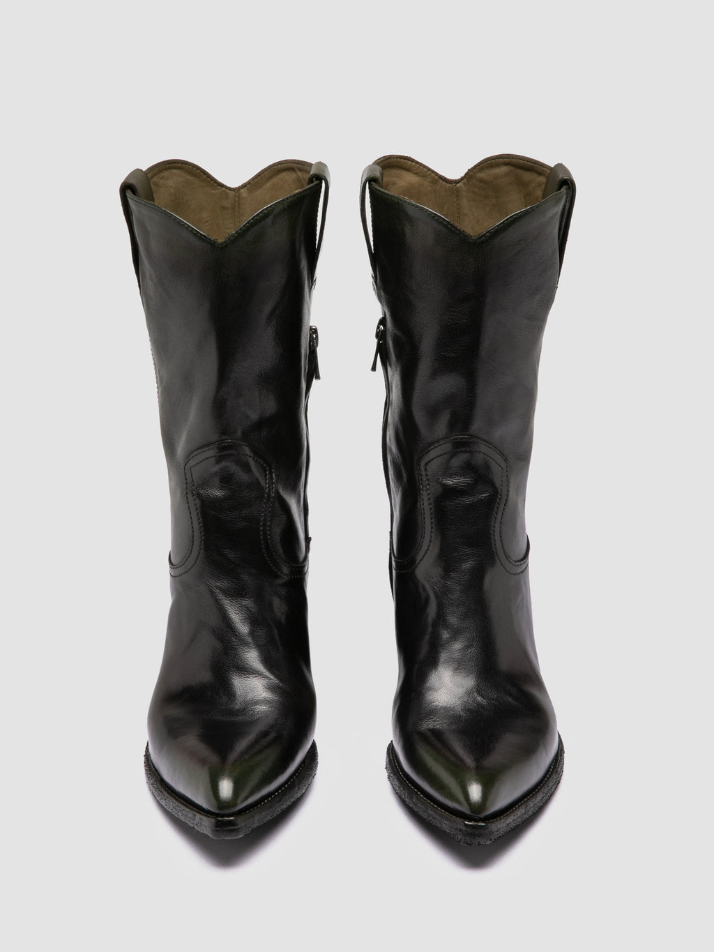WANDAL DD/104 - Black Leather Zip Boots - image 2,side view