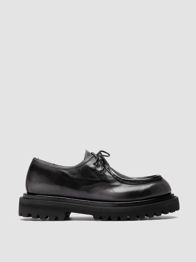 WISAL DD 125 - Black Leather Derby Shoes