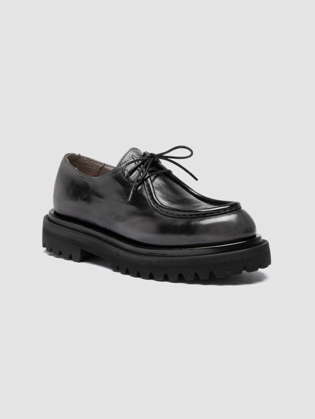 WISAL DD 125 - Black Leather Derby Shoes - image 3,side view