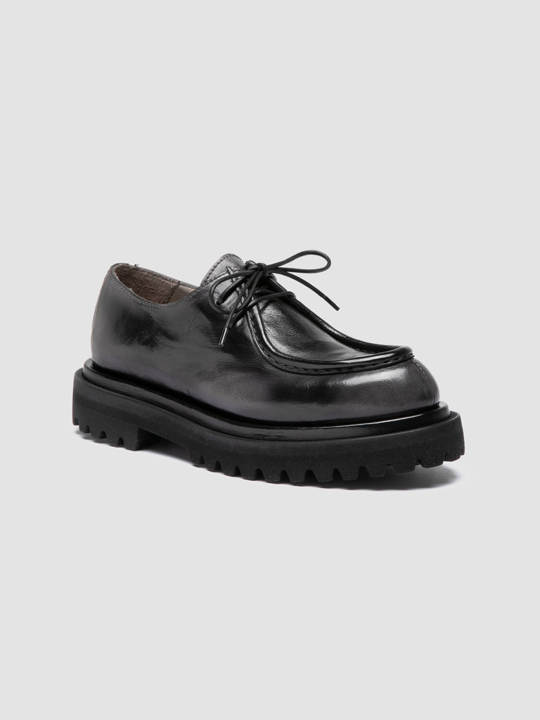 WISAL DD 125 - Black Leather Derby Shoes