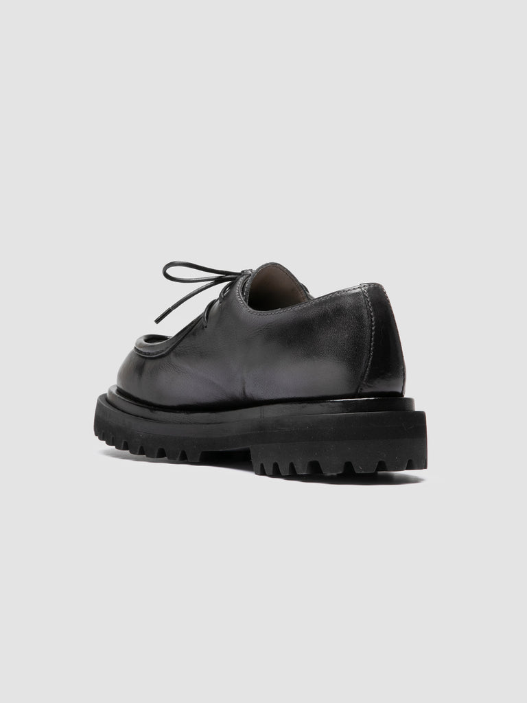 WISAL DD 125 - Black Leather Derby Shoes