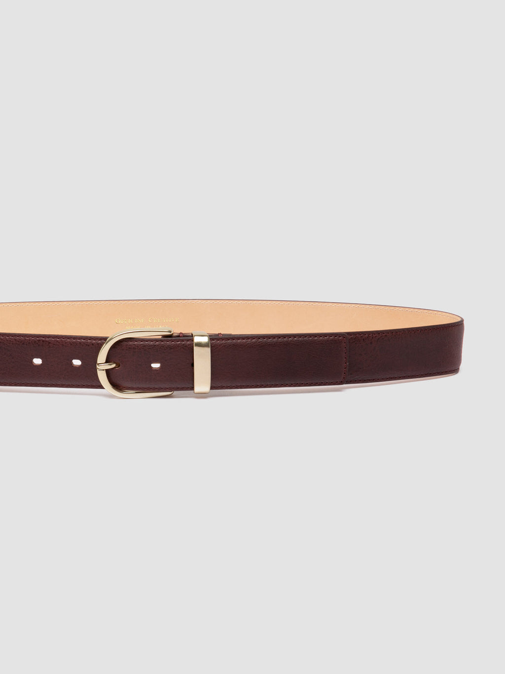 OC STRIP 100 - Cintura in Pelle Bordeaux - image 4,side view