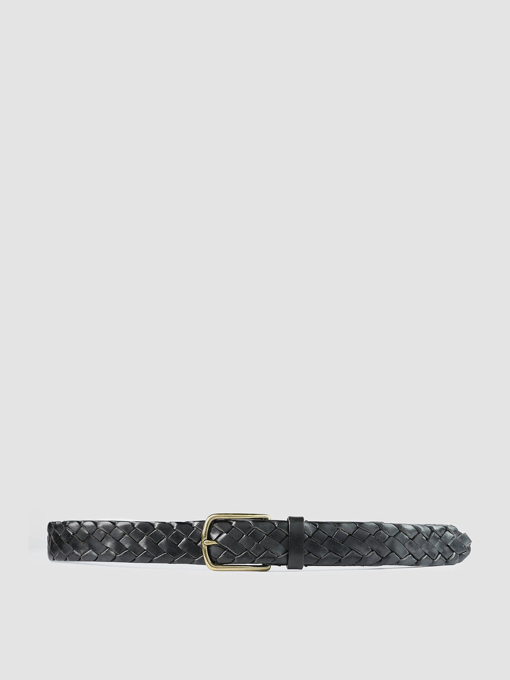 OC STRIP 21 - Cintura in Pelle Intrecciata Nera - image 1,side view