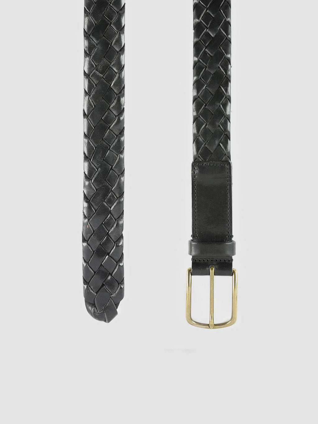 OC STRIP 21 - Cintura in Pelle Intrecciata Nera - image 2,side view
