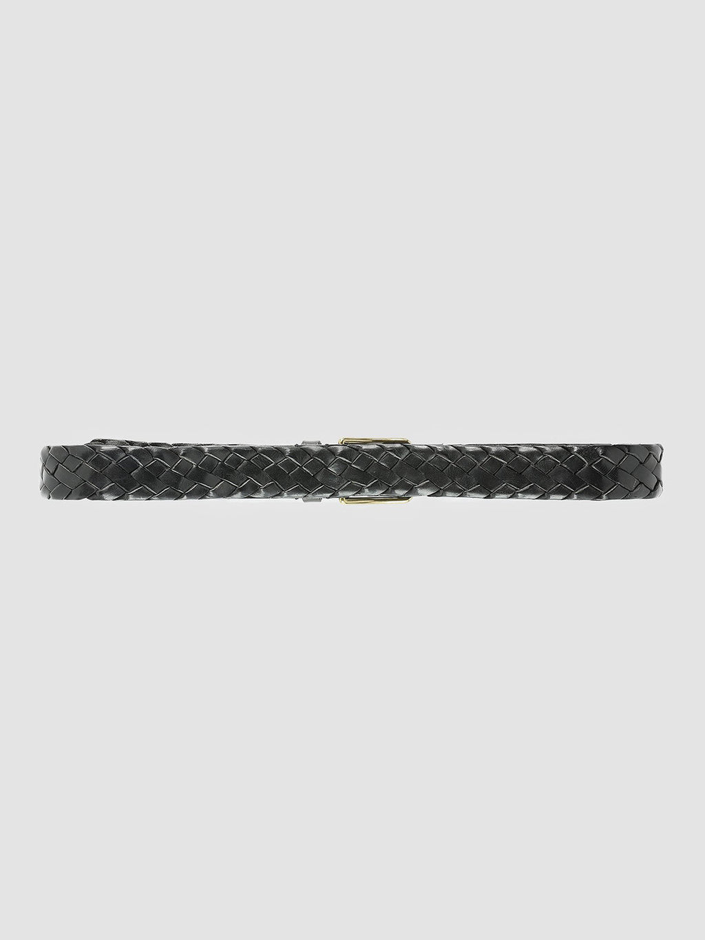 OC STRIP 21 - Cintura in Pelle Intrecciata Nera - image 3,side view