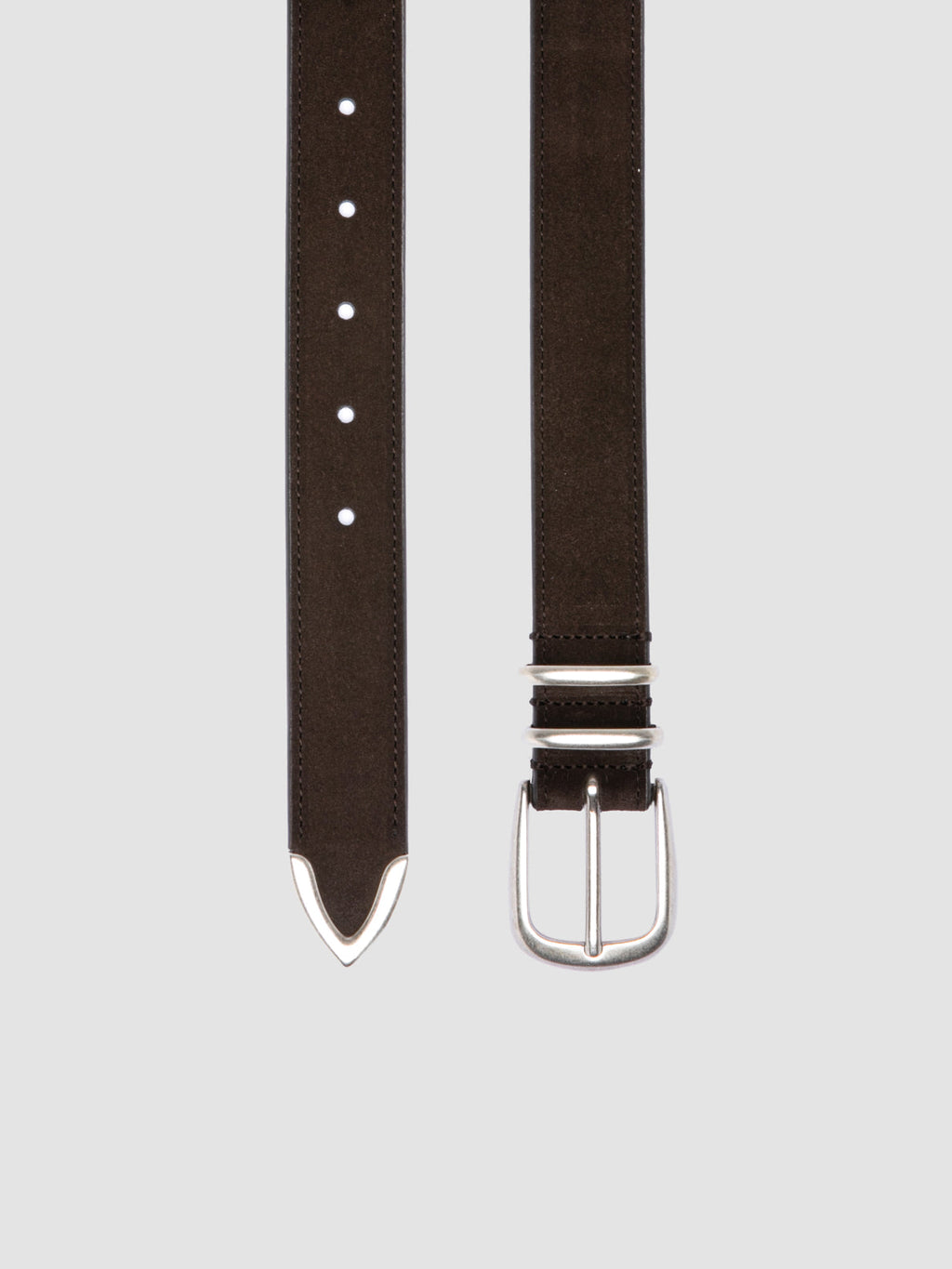 OC STRIP 074 - Cintura in Pelle Scamosciata Marrone - image 2,side view