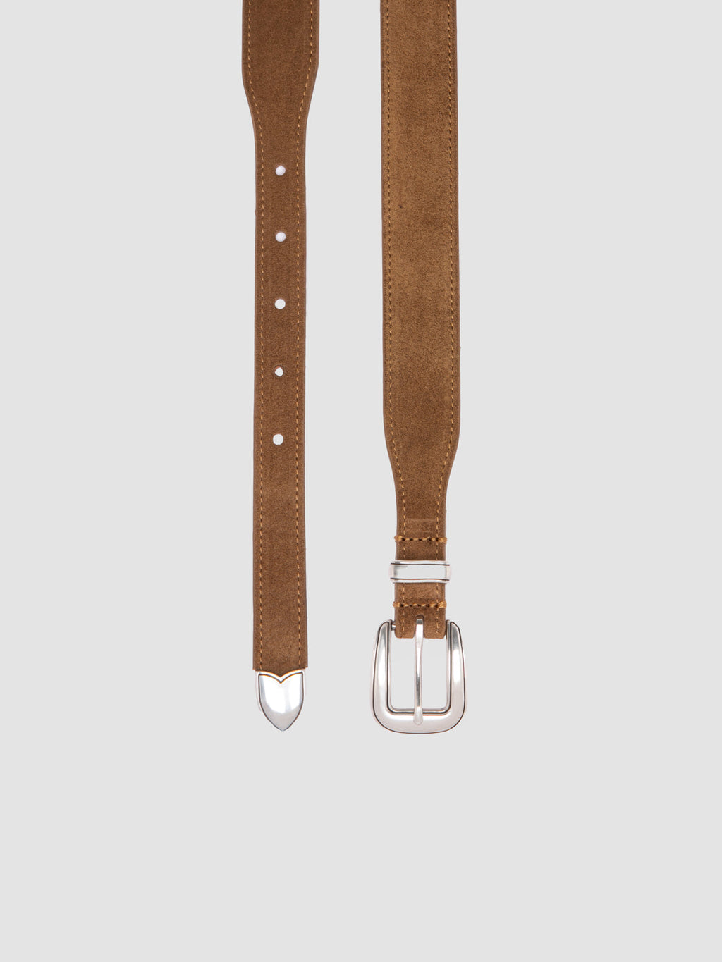 OC STRIP 092 - Cintura in Pelle Scamosciata Marrone - image 2,side view