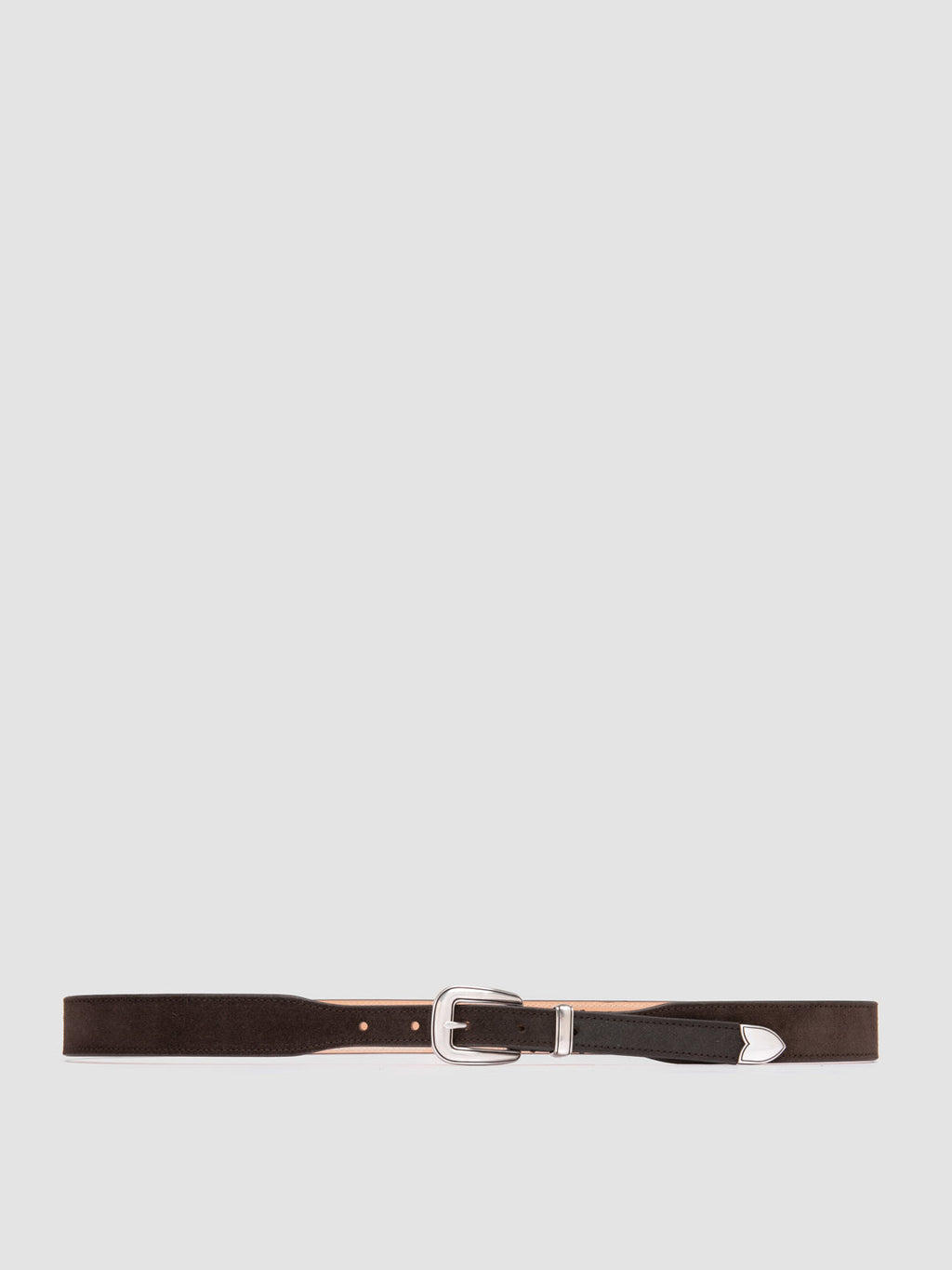 OC STRIP 092 - Cintura in Pelle Scamosciata Marrone - image 1,side view