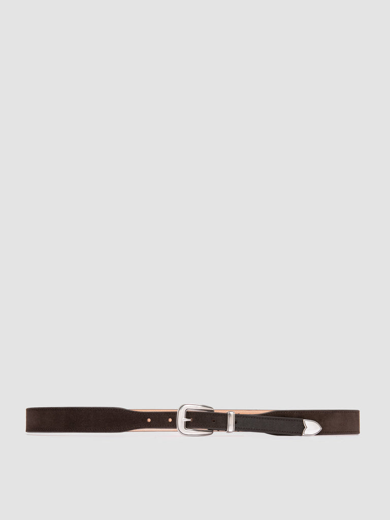 OC STRIP 092 - Cintura in Pelle Scamosciata Marrone