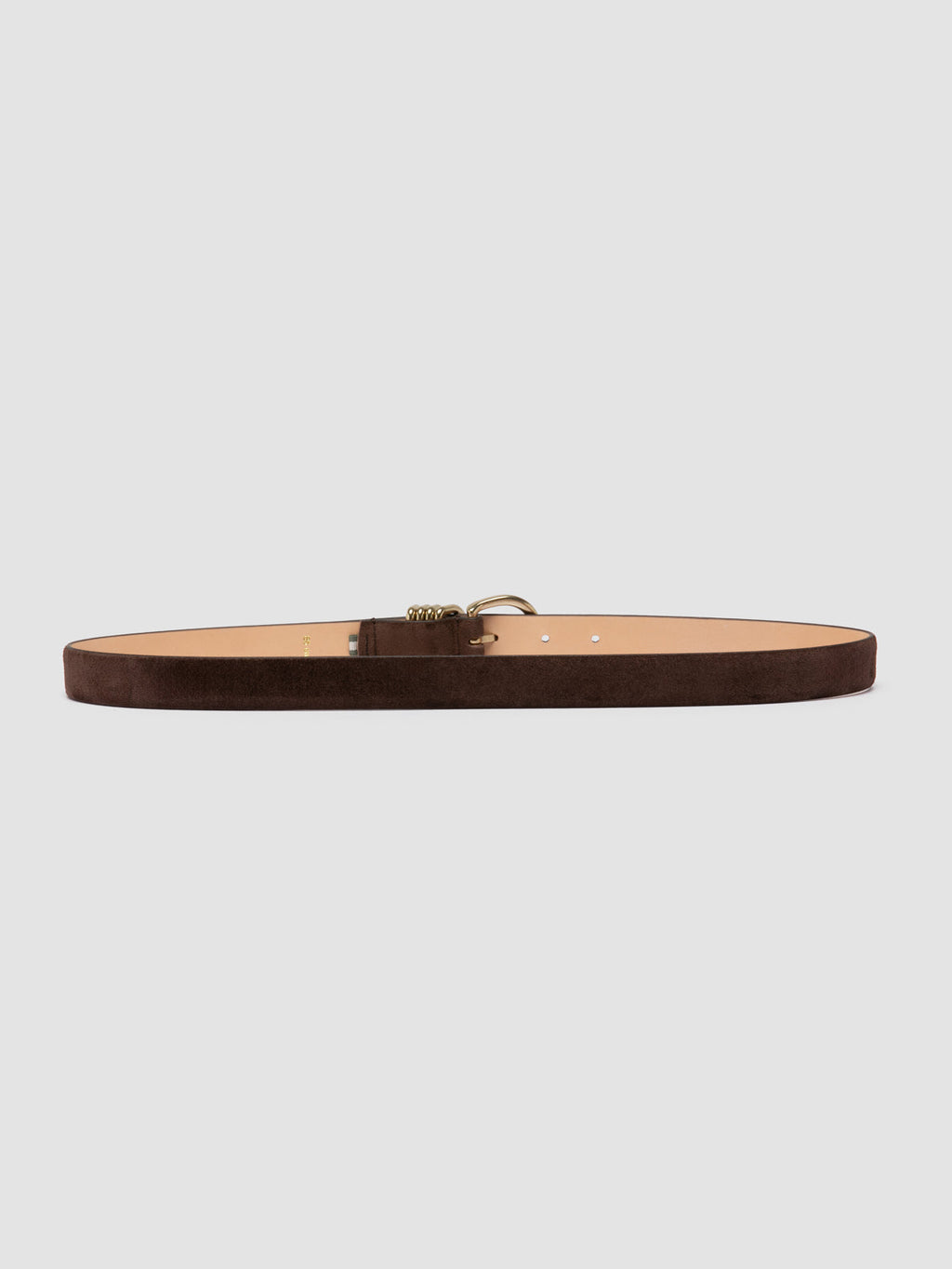 OC STRIP 098 - Cintura in Pelle Scamosciata Marrone - image 3,side view