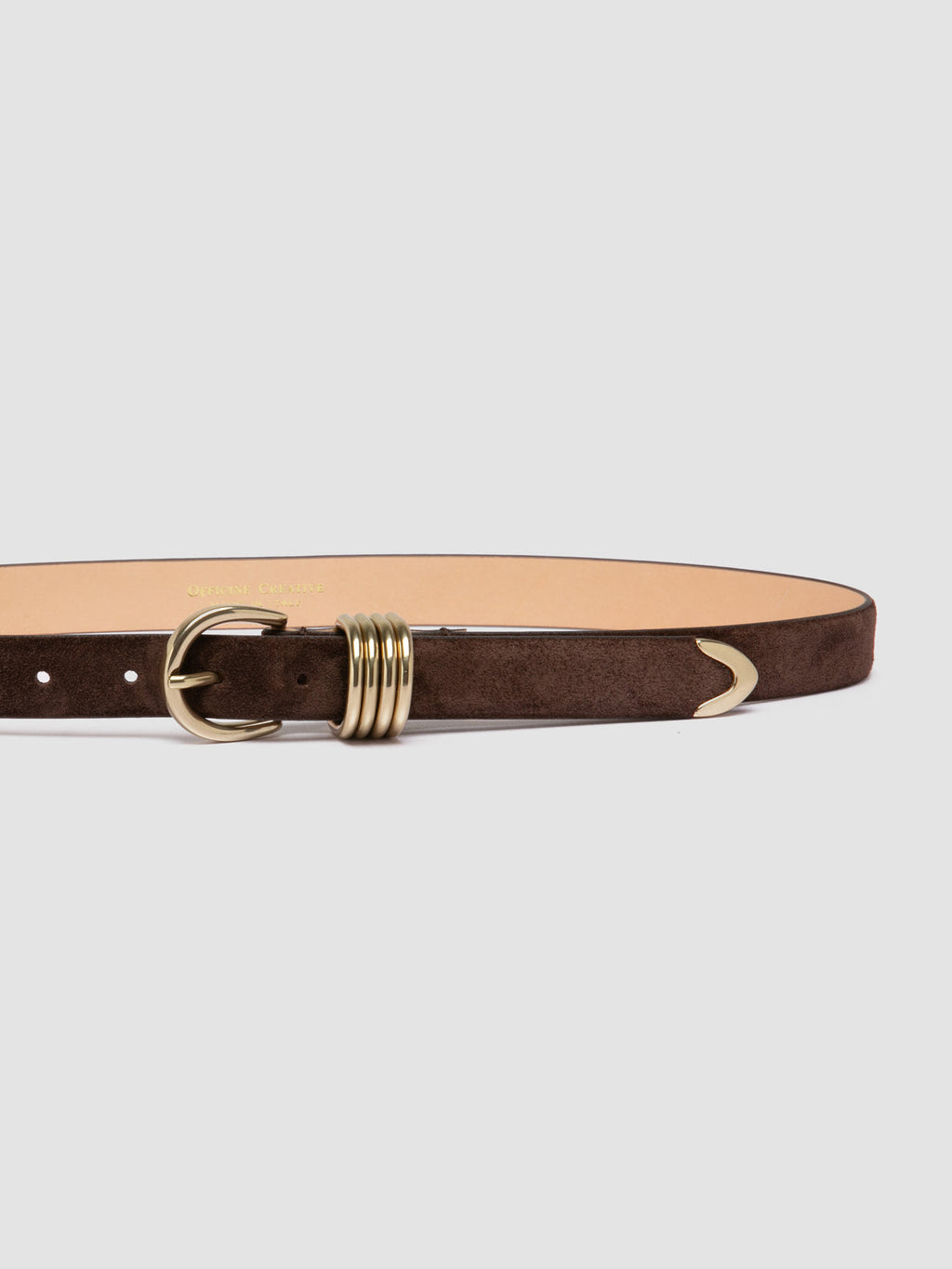 OC STRIP 098 - Cintura in Pelle Scamosciata Marrone - image 4,side view