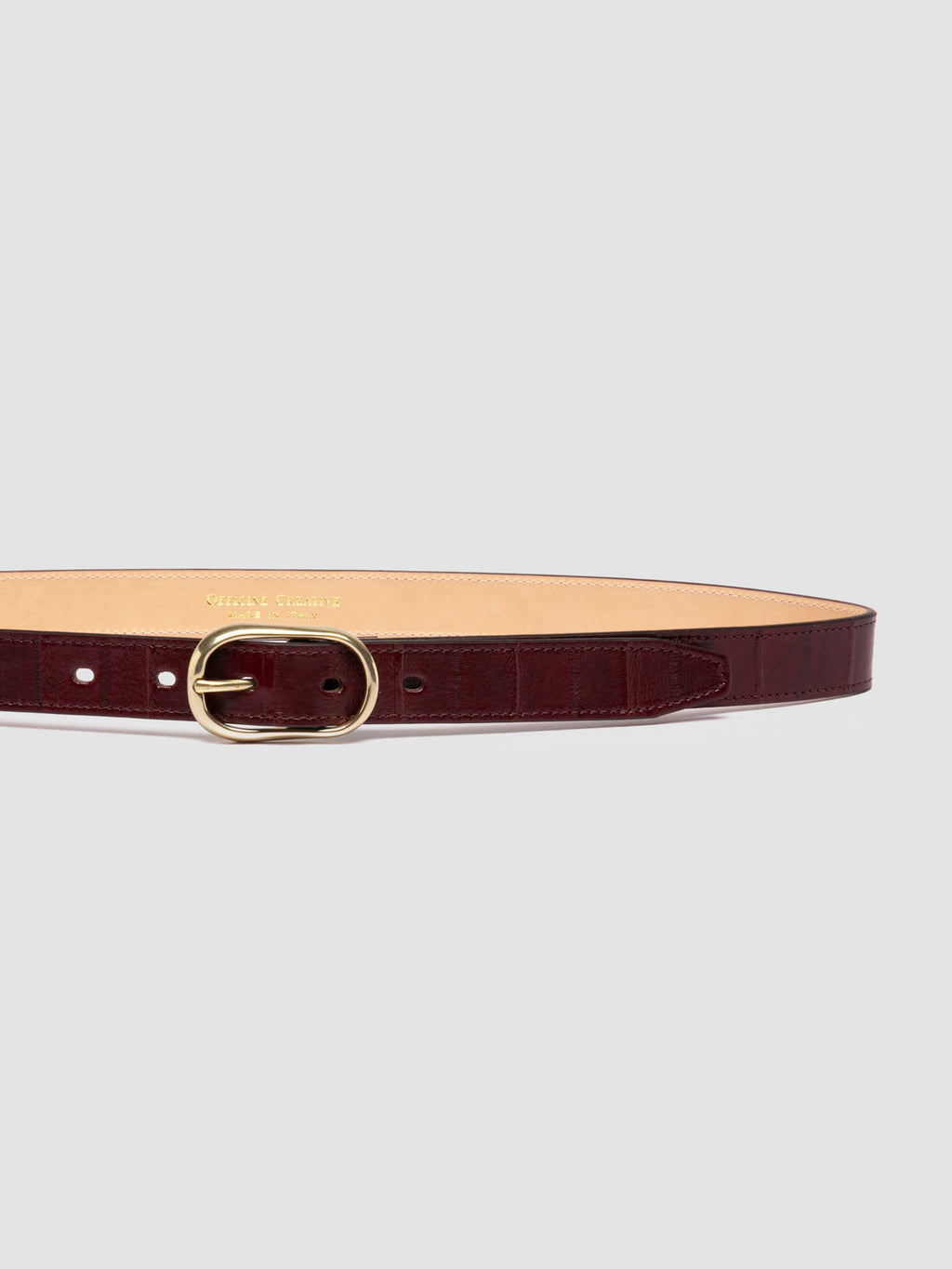 OC STRIP 099 - Cintura in Pelle Bordeaux - image 4,side view