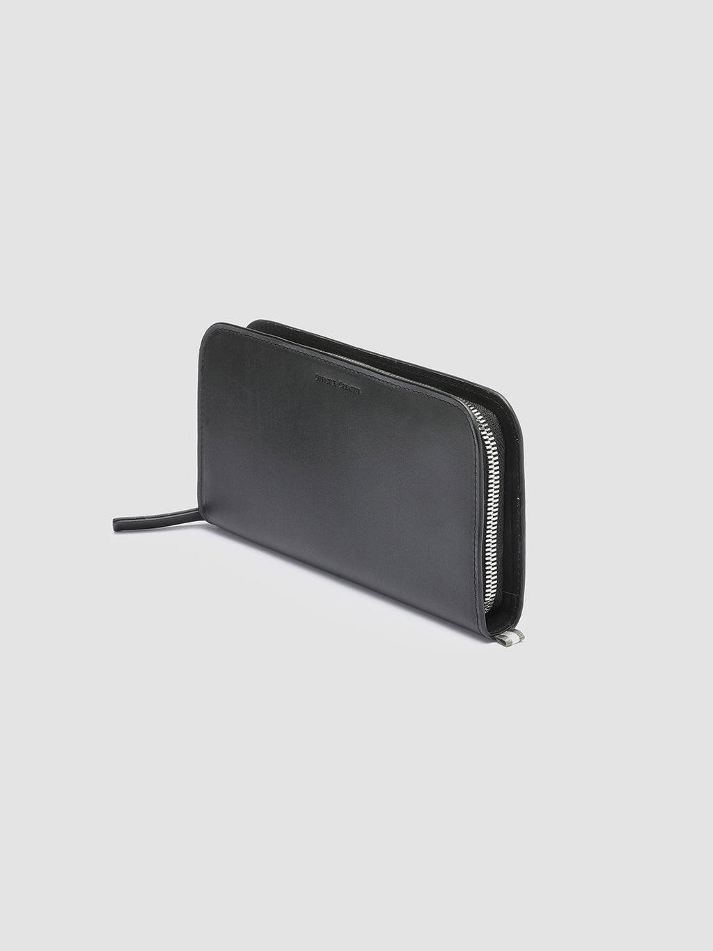 BERGE' 01 - Portafoglio con Zip in Pelle Nera - image 3,side view