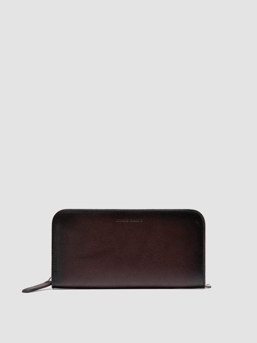 BERGE' 01 - Portafoglio con Zip in Pelle Marrone - image 1,side view