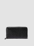 BOUDIN 126 - Black Leather Woven Wallets - thumb image 1,side view
