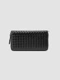 BOUDIN 126 - Black Leather Woven Wallets - thumb image 2,side view