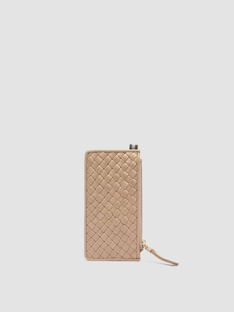 JULIET 103 - Portacarte in Pelle Intrecciata Beige