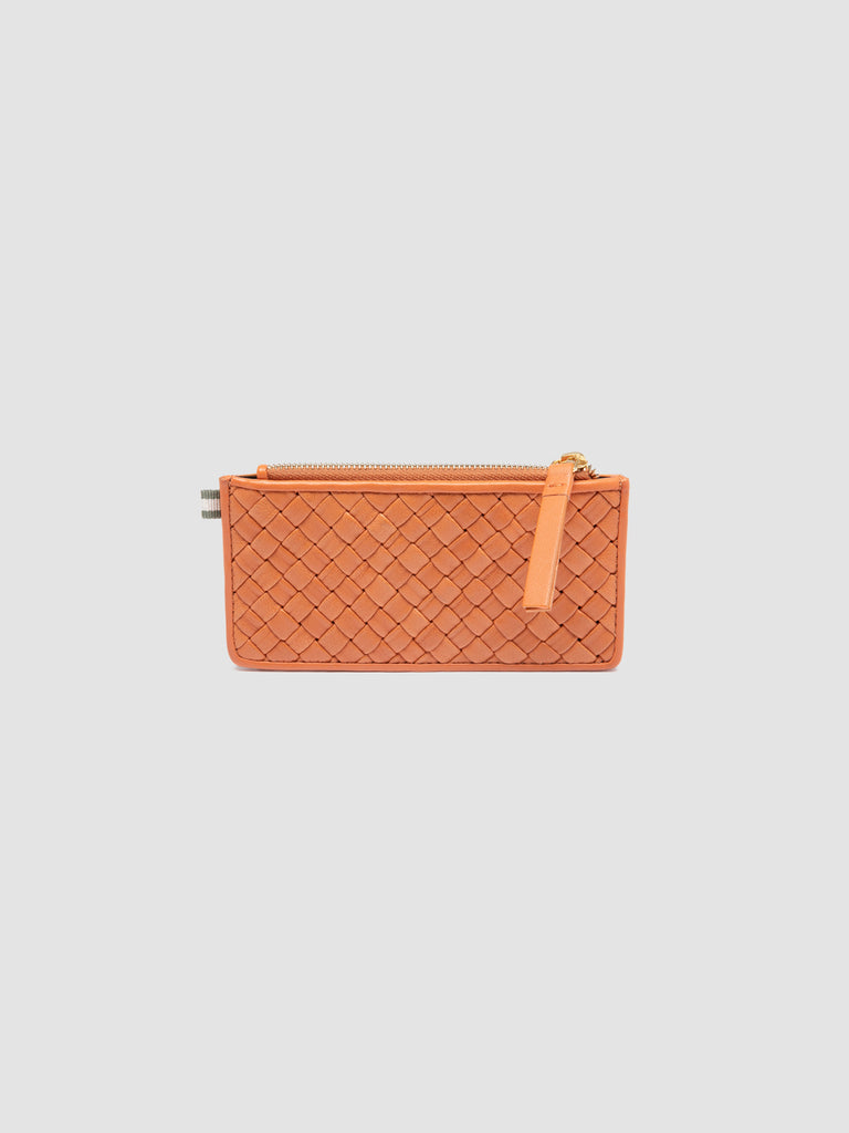 JULIET 103 - Portacarte in Pelle Intrecciata Arancione