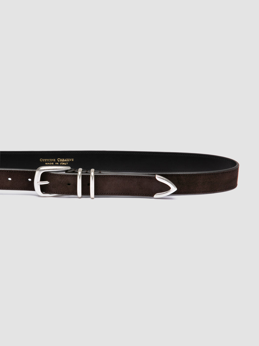 OC STRIP 074 - Cintura in Pelle Scamosciata Marrone
