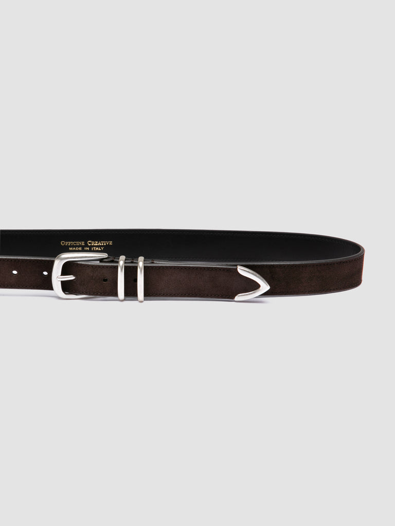 OC STRIP 074 - Cintura in Pelle Scamosciata Marrone