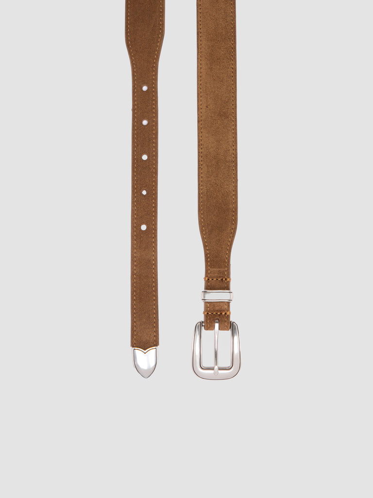 OC STRIP 092 - Cintura in Pelle Scamosciata Marrone