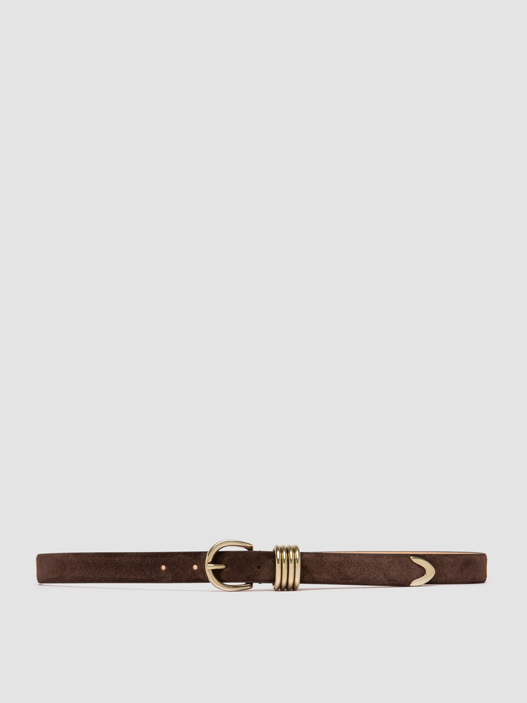 OC STRIP 098 - Cintura in Pelle Scamosciata Marrone