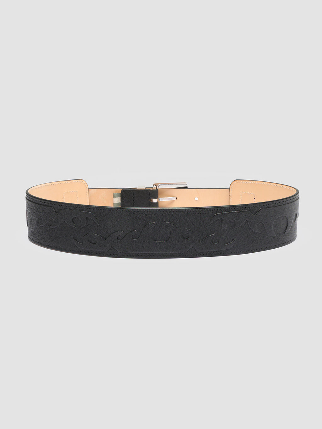 OC STRIP 16 3D Nero - Black Leather Belt Officine Creative - 3