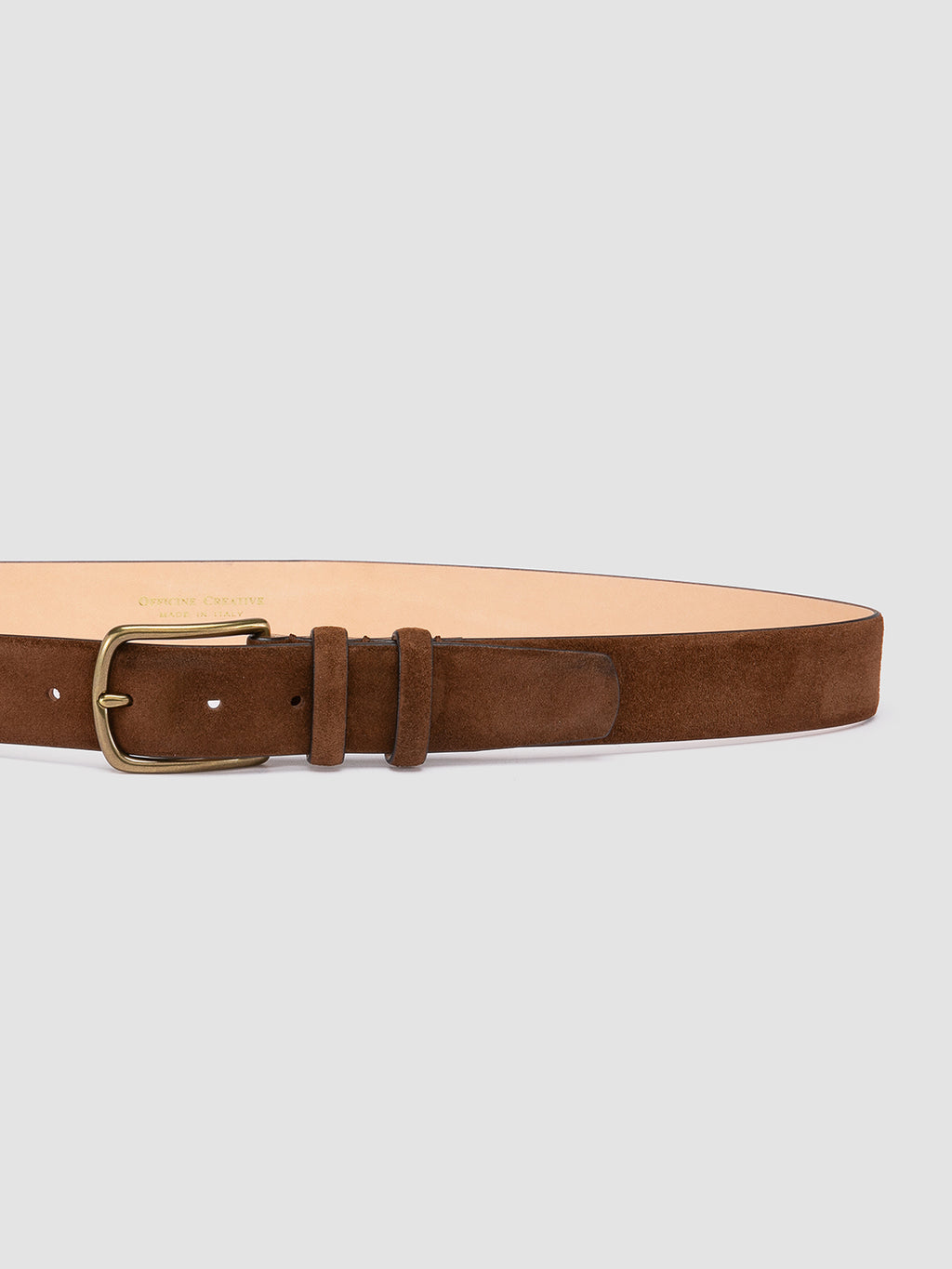 OC STRIP 33 - Cintura in Pelle Scamosciata Marrone