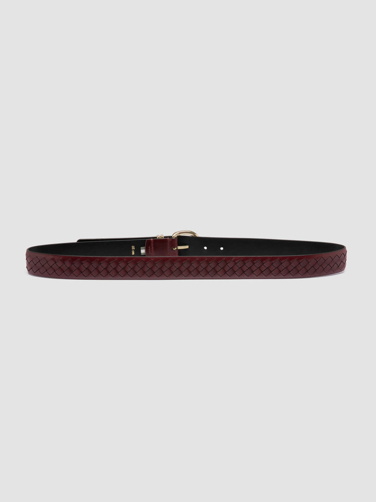 OC STRIP 46 - Cintura in Pelle Bordeaux