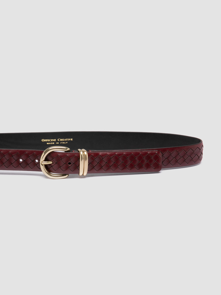 OC STRIP 46 - Cintura in Pelle Bordeaux