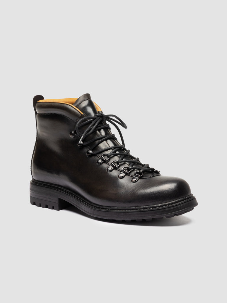 3164 07 - Stivali Stringati in Pelle Grigia