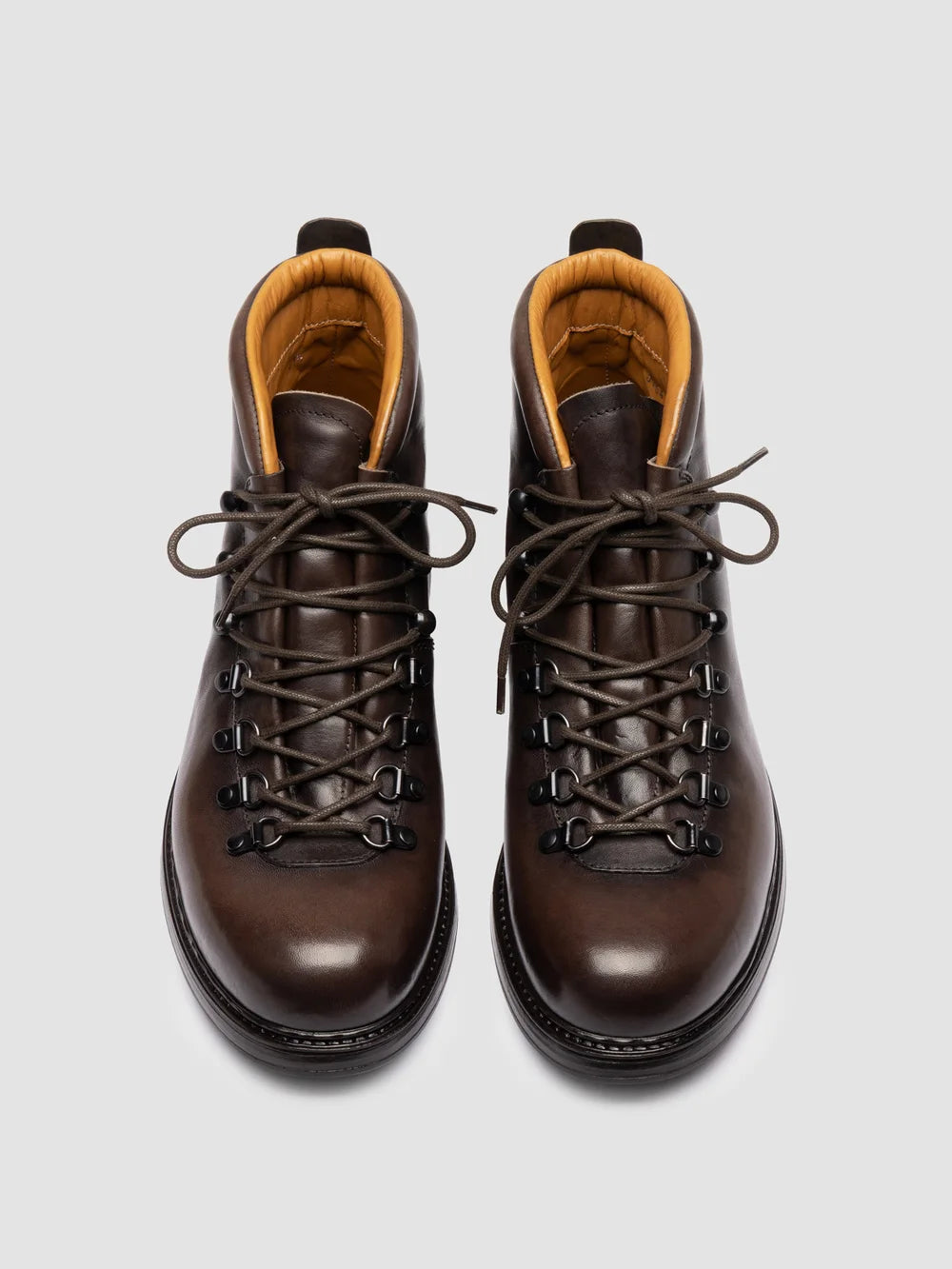 3164 07 - Brown Leather Lace Up Boots - image 2,side view