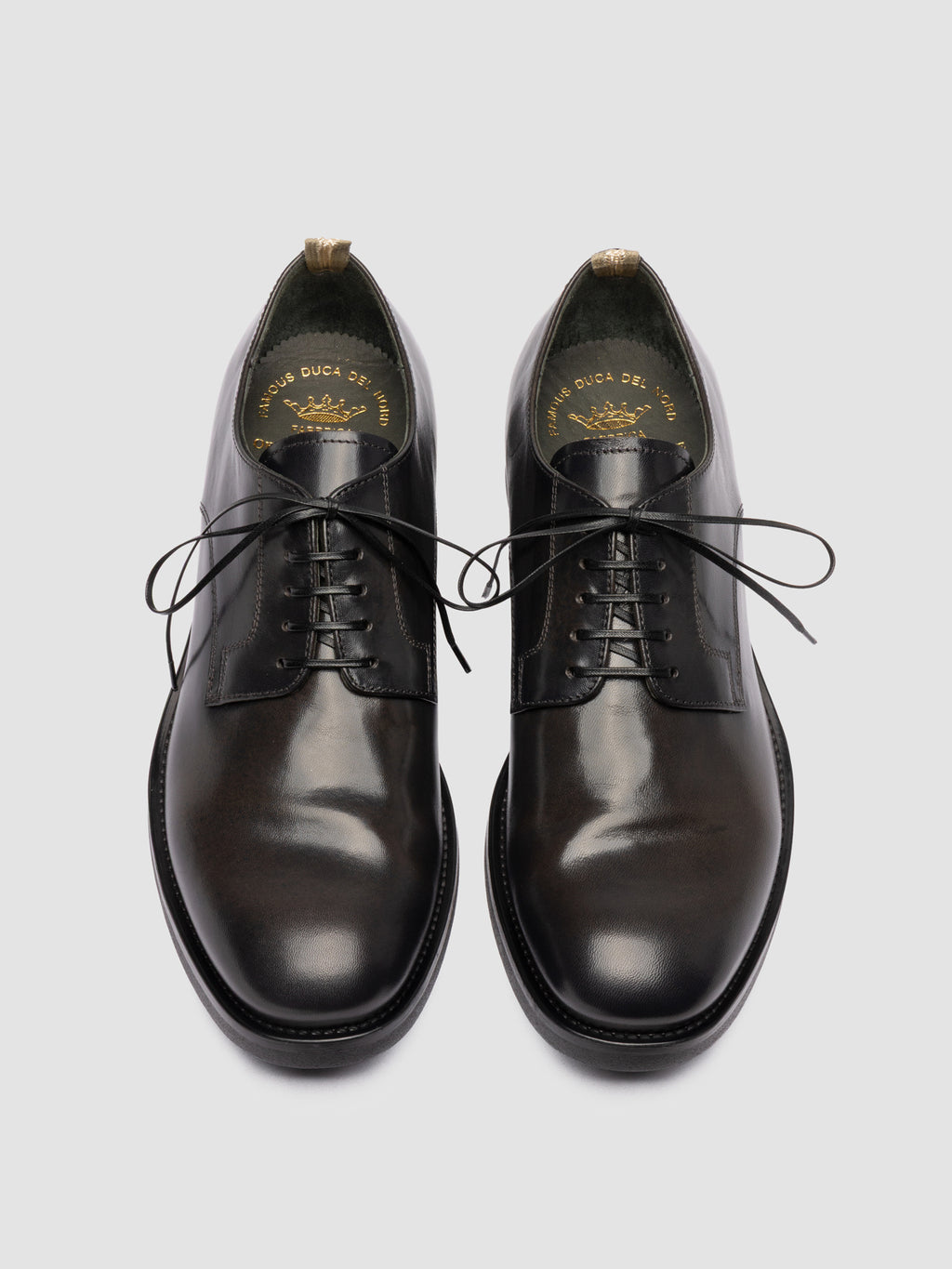 ACADEMIA 001 - Scarpe Derby in Pelle Grigia - image 2,side view