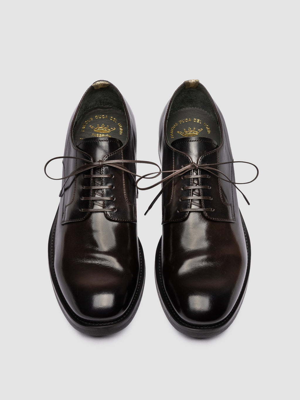 ACADEMIA 001 - Scarpe Derby in Pelle Marrone - image 2,side view