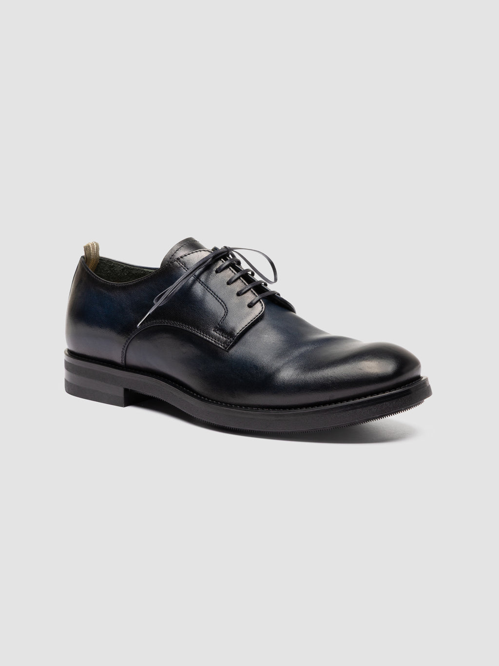 ACADEMIA 001 - Scarpe Derby in Pelle Blu - image 3,side view