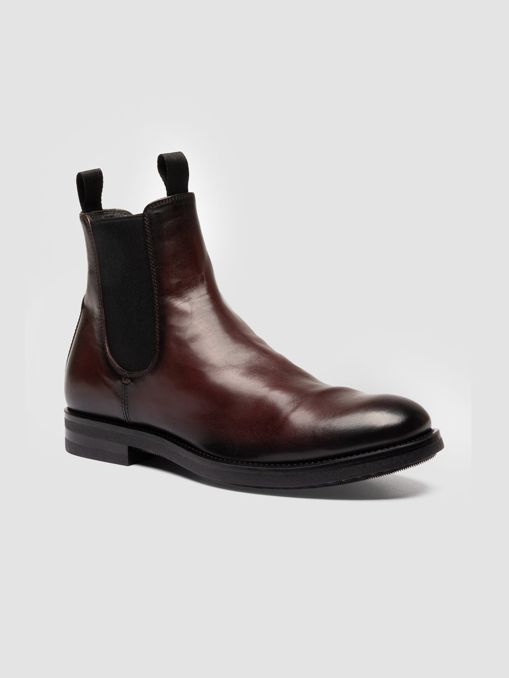 ACADEMIA 002 - Stivaletti Chelsea in Pelle Bordeaux - image 3,side view