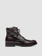 ACADEMIA 003 - Stivali Stringati in Pelle Bordeaux