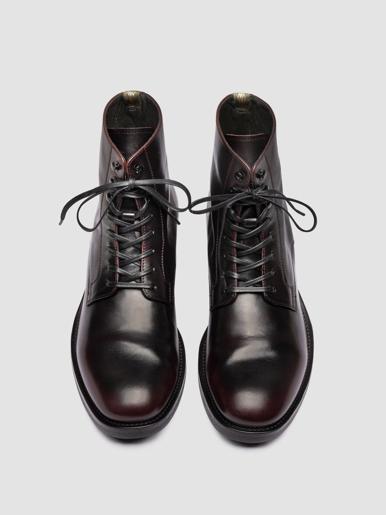 ACADEMIA 003 - Burgundy Leather Lace Up Boots