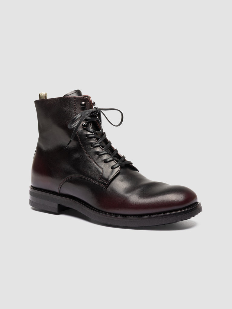 ACADEMIA 003 - Burgundy Leather Lace Up Boots