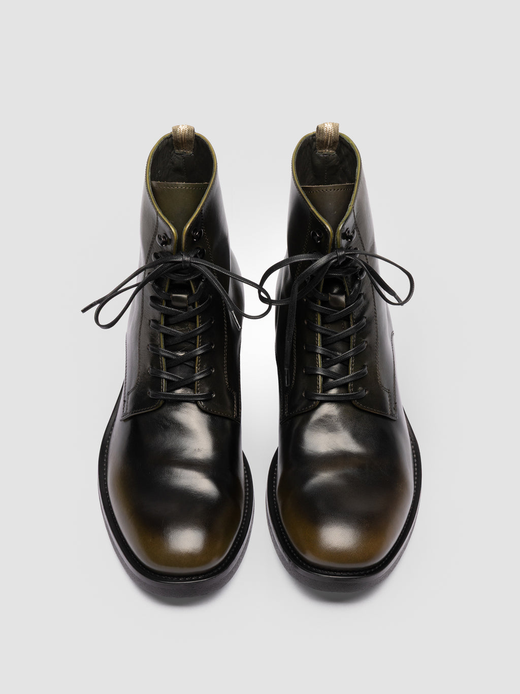 ACADEMIA 003 - Black Leather Lace Up Boots - image 2,side view