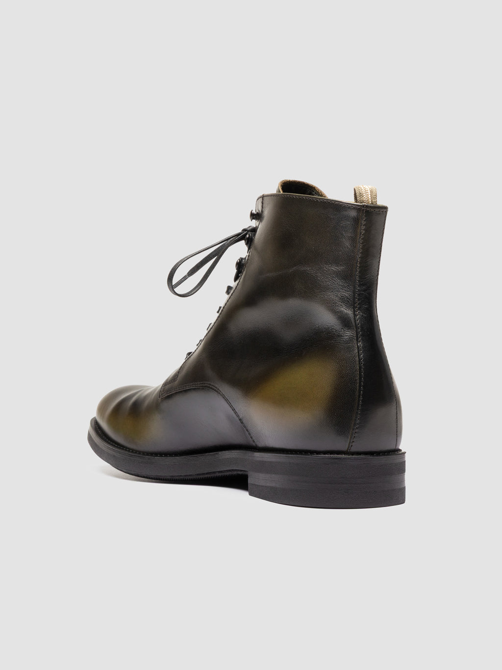 ACADEMIA 003 - Black Leather Lace Up Boots - image 4,side view